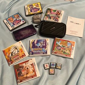 Nintendo 3DS XL PACKAGE(game system, case, adapter, operations manual, and games